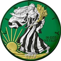 2020 Space Green 1 oz American Silver Eagle pièce de 1 $ Space Metals (100 frappées)