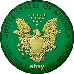2020 Space Green 1 oz American Silver Eagle pièce de 1 $ Space Metals (100 frappées)
