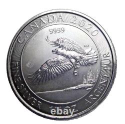 2020 pièce de 1,5 oz en argent fin de la Monnaie royale canadienne de 8 $ Série Faune Aigle à tête blanche