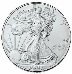 2021 $1 American Silver Eagle 1 Oz Brillant Lot Non Circulé De 10 Type 1