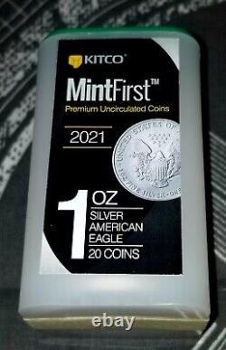 2021 1 oz Silver American Eagles Type (1) MintFirst Premium Uncirc. 20 Ct Roll  	<br/>		2021 1 oz Argent American Eagles Type (1) MintFirst Premium Uncirc. 20 Ct Roll