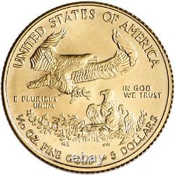 2021 American Gold Eagle 1/10 Oz $5 Bu Pièce De Monnaie Dans U. S. Mint Gift Box