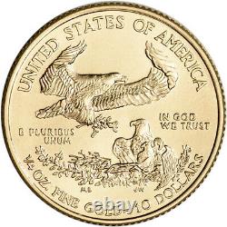 2021 American Gold Eagle 1/4 Oz 10 $ 1 Rouleau Quarante 40 Pièces Bu Dans Mint Tube