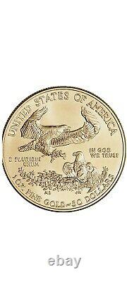 2021 American Gold Eagle 1 Oz Pièce De 50 $ En U.s. Mint Gift Box