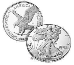 2021 S Mint Mark American Eagle 1oz Silver Proof Coin 21emn Prêt Au Navire