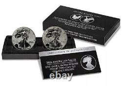 2021 S & W Rev Proof Silver Eagle 2 Coin Designer Set Types 1 & 2 Pcgs Pr68/pr69
