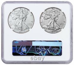 2021 Silver Eagle Final T1 Première Production T2 Ngc Ms70 2-coin Holder