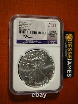 2021 Silver Eagle Ngc Ms70 Er Type 1 John Mercanti Signed Mint Graveers Series