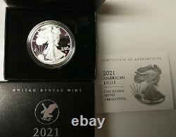 2021 W American Silver Eagle Proof Type 2 One Ounce Coin Us Mint Box Coa In Hand