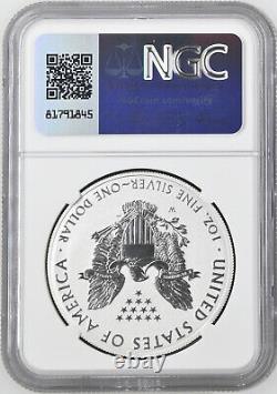 2021 W REVERSE PROOF SILVER EAGLE NGC PF69 T1 Une pièce du jeu de designer