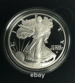 2021 W Us Mint American Proof Argent Eagle Type De Dollar 2 En Main