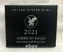 2021 W Us Mint American Proof Argent Eagle Type De Dollar 2 En Main