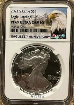 2021-s American Eagle One Ounce Silver Proof Type 2, Ngc Pf69 Ultra Cameo
