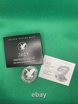 2021-s American Silver Eagle Type 2 Us Monnaie Preuve Pièce San Francisco En Main