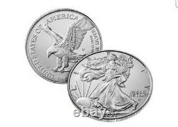 2021-w 1 Oz American Silver Eagle (21egn) 5 Pièces En Boîte Scellée De La Monnaie Américaine