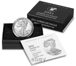 2021-w American Eagle Type 2 Pièce D'épreuve D'argent D'une Once (21ean) Lot De 3