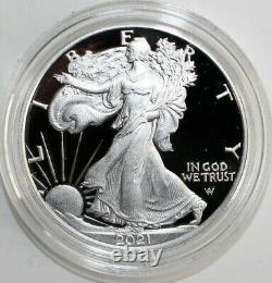 2021-w Dans La Main Type-2 Proof Américain Silver Eagle Coin Withu. S. Boîte À Menthe Et Aco