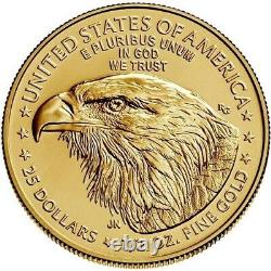 2022 1/2 Oz 25 $ Or American Eagle Coin Brillant Non Circulé En Stock