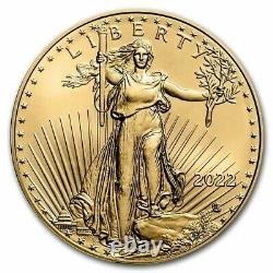 2022 1/4 Oz 10 $ Or American Eagle Coin Brillant Non Circulé En Stock