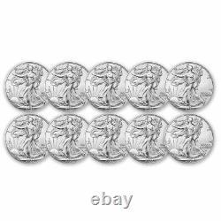 2022 1 Oz American Silver Eagle Coin Bu (lot De 10)