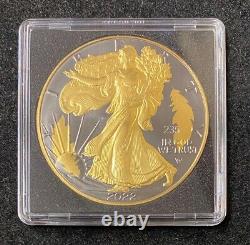 2022 American Silver Eagle Golden Ring 1oz Silver Coin Ennoblé Par Germania Mint