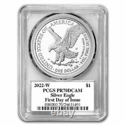 2022-W 1 oz Proof Silver American Eagle PR-70 PCGS (FDI, Black) SKU#251318<br/> 

 <br/>
2022-W 1 oz Épreuve d'argent American Eagle PR-70 PCGS (FDI, Noir) SKU#251318