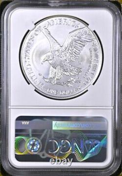 2022 W Aigle Argenté Brûlé, Ngc Ms70 Premier Jour D'émission, Étiquette Mtn, En Main