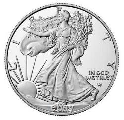 2022 W Aigle Argenté Brûlé, Ngc Ms70 Premier Jour D'émission, Étiquette Mtn, En Main