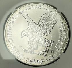 2022-w Burned American Silver Eagle Ngc Ms70 Edmund Moy Signé Blue Label