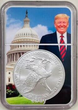 2023 American Silver Eagle $1 Ngc Ms70 Premier Jour D'émission Trump Core