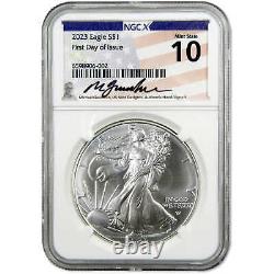 2023 American Silver Eagle Ms10 Ngcx 1 $ Premier Jour Gaudioso Skuopc92