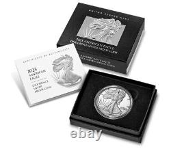2023 S PREUVE Dollar American Silver Eagle de SAN FRANCISCO avec Boîte et Certificat d'Authenticité 23EM