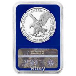 2023-W Preuve $1 Aigle d'argent américain NGC PF70UC Étiquette brune Noyau bleu