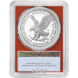 2023-W Preuve $1 American Silver Eagle PCGS PR70DCAM FS Étiquette Drapeau avec Cadre Rouge.