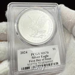 2024 1 $ Argent Aigle FDOI PCGS MS70 Signé par Thomas Cleveland Monnaie 1 sur 300
