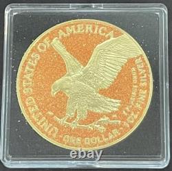 2024 1 Oz Argent American Eagle Édition Or Poussière de Topaze Pièce Précieuse
