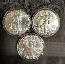 2024 1 oz American Eagle. Pièces en argent 999 de la Monnaie des États-Unis. Vendues en ensemble.