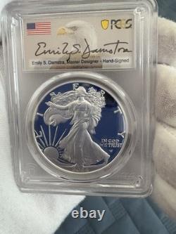 2024 Aigle d’argent W DCAM PCGS PR 70 pièce, revers conçu par Emily Damstra, signature