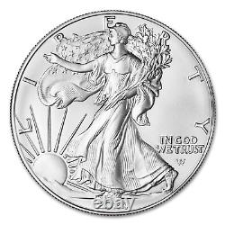 2024 Lot de (10) pièces de monnaie en argent American Eagle d'1 once chacune, qualité Brillant Universel non circulée