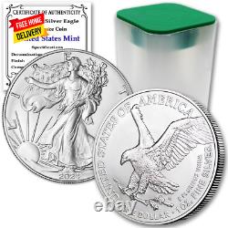 2024 Lot de (10) pièces en argent bullion American Eagle de 1 oz en état de brillance non circulé