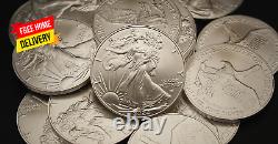 2024 Lot de (10) pièces en argent bullion American Eagle de 1 oz en état de brillance non circulé
