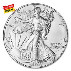 2024 Lot de (10) pièces en argent bullion American Eagle de 1 oz en état de brillance non circulé