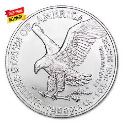 2024 Lot de (10) pièces en argent bullion American Eagle de 1 oz en état de brillance non circulé