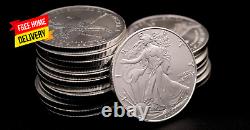 2024 Lot de (10) pièces en argent bullion American Eagle de 1 oz en état de brillance non circulé
