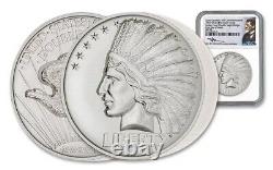 2024 NPF 1oz Argent Super Incuse Indian Head Double Eagle NGC SP70 FDOI Mercanti