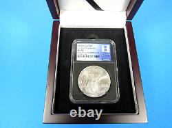 2024 (P) Aigle d'argent non circulé avec l'effigie à 5 étoiles NGC Ms 70, premiers 50 000 émis