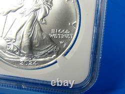 2024 (P) Aigle en Argent Américain avec Privy 5 Étoiles NGC Ms 70 FDOI, Signé par M. Gaudioso