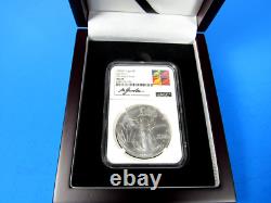 2024 (P) Aigle en Argent Américain avec Privy 5 Étoiles NGC Ms 70 FDOI, Signé par M. Gaudioso