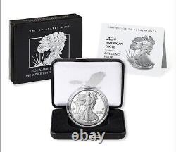 2024-S American Silver Eagle Proof Coin 24EM San Francisco Boîte OGP & COA Prévente