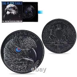 2024 Tchad 2 oz Pièce en argent à haute relief Aigle noir. 999 RARE SEULEMENT 1 000 FRAPPÉES